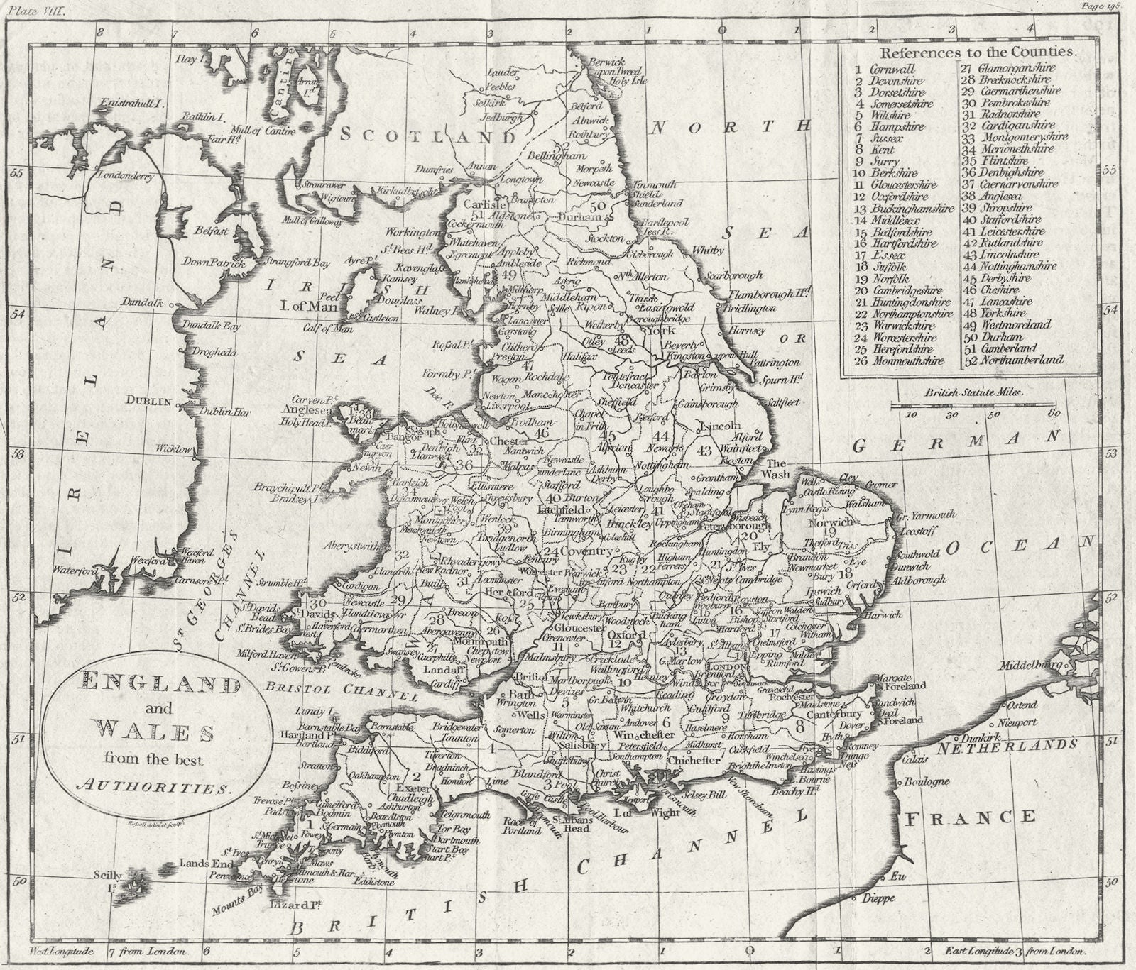 UK. England Wales. Guthrie 1796 old antique vintage map plan chart